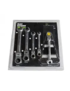 Juego 5 llaves mixtas llave plana y estrella con carraca articulada