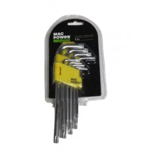 Juego 9 llaves acodadas torx