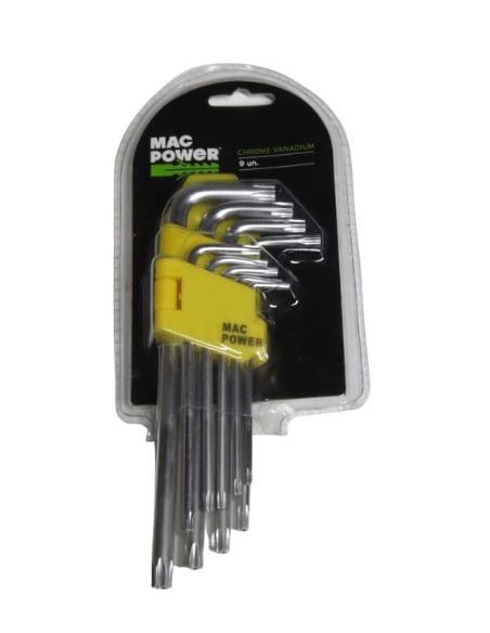 Juego 9 llaves acodadas torx