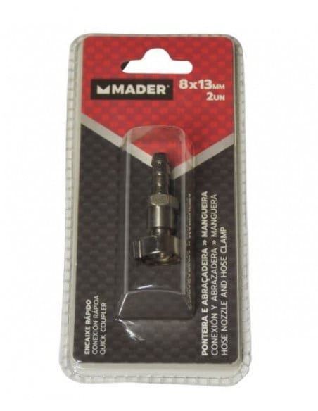 Enchufe rápido macho con espiga y abrazadera para tubo Ø interior 8 mm