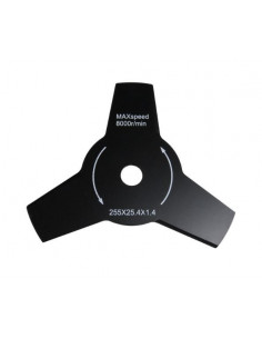 Disco desbrozadora 3 puntas y Ø 255 mm Ø agujero 25.4 mm 1.4mm