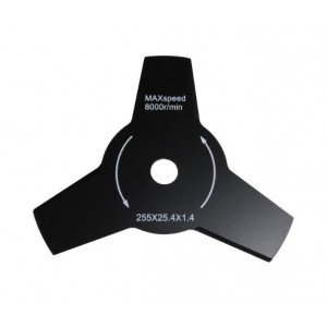 Disco desbrozadora 3 puntas y Ø 255 mm Ø agujero 25.4 mm 1.4mm