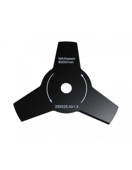 Disco desbrozadora 3 puntas y Ø 255 mm Ø agujero 25.4 mm 1.4mm