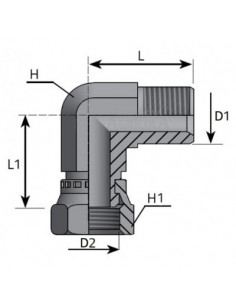 Codo 90º Macho - Tuerca Loca BSP 60º Forjado 1/2"