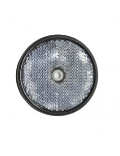 Catadióptrico reflectante blanco con agujero para tornillo