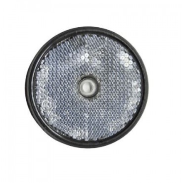 Catadióptrico reflectante blanco con agujero para tornillo