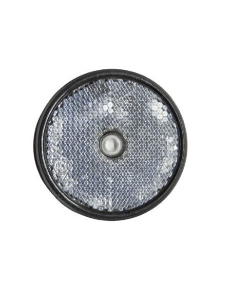 Catadióptrico reflectante blanco con agujero para tornillo