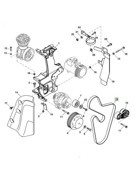 Correa compresor A-AC John Deere 8030 8R 9R