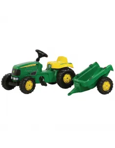 Tractor juguete de pedales JOHN DEERE con remolque
