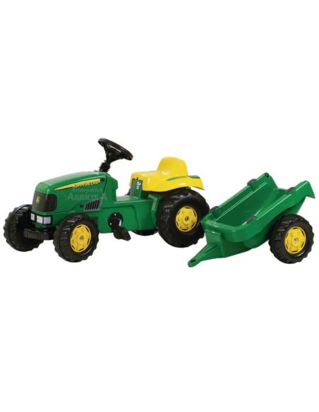 Tractor juguete de pedales JOHN DEERE con remolque