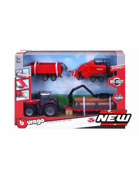 Tractor de juguete Massey Ferguson 8740S escala 1:50 BB1831668M