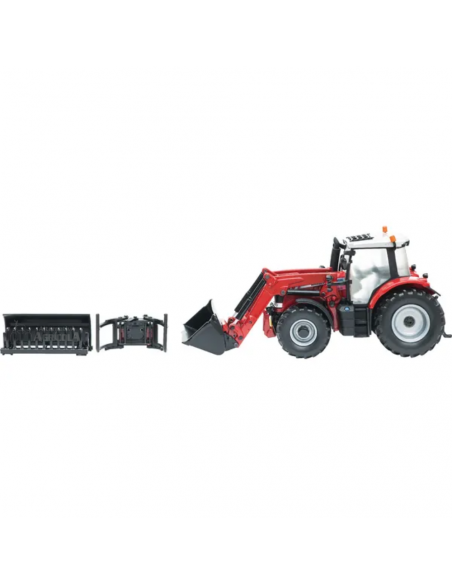 Tractor de juguete Massey Ferguson 6616 con cargadora frontal escala 1:32