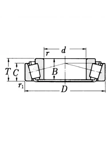 Rodamiento de rodillos cónicos 20 x 47 x 19,25