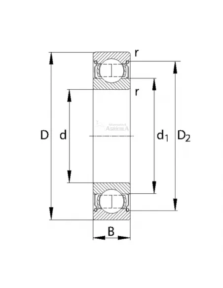 Rodamiento de bolas 35 x 72 x 23 mm