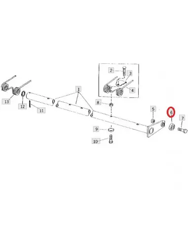 Rodamiento barra muelle pick up empacadora John Deere JD8646