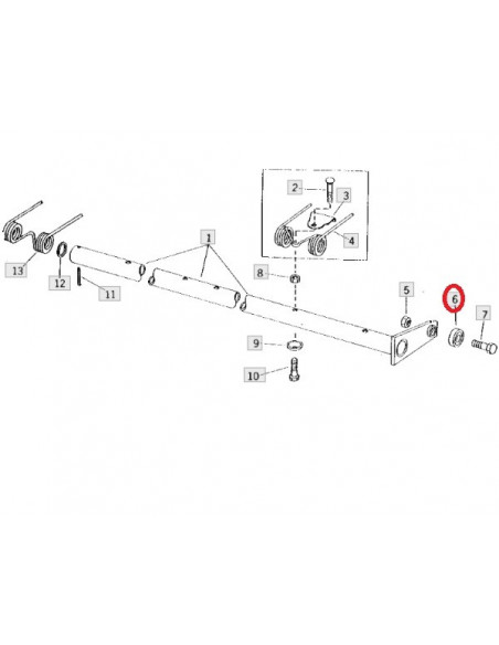 Rodamiento barra muelle pick up empacadora John Deere JD8646