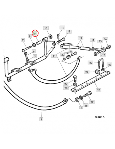 Casquillo porta agujas 13 x 16 x 72 empacadora John Deere E39426