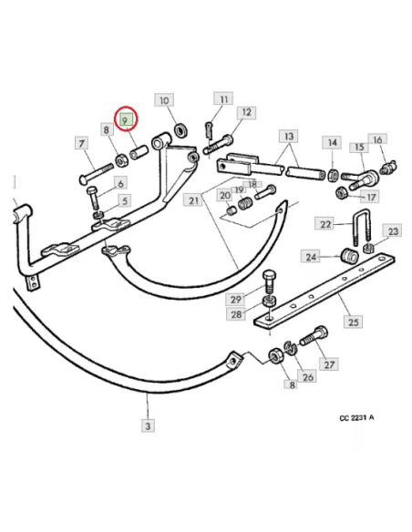 Casquillo porta agujas 13 x 16 x 72 empacadora John Deere E39426