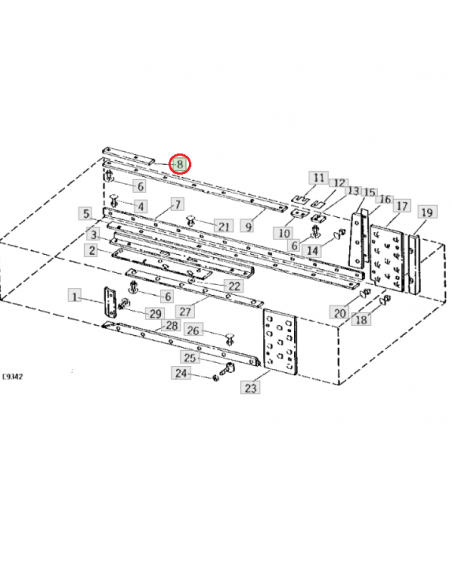 Pletina guía empacadora John Deere E42312