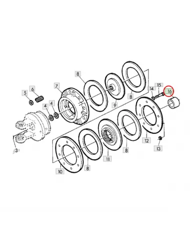 Casquillo 28 x 35 x 13 embrague transmisión empacadora John Deere E45511
