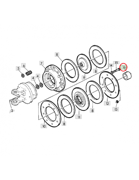 Casquillo 28 x 35 x 13 embrague transmisión empacadora John Deere E45511