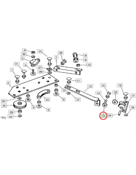 Rodillo guias de alambre empacadora John Deere