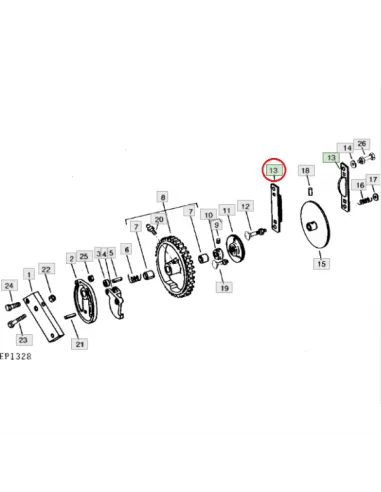 Forro ferodo freno engranaje de elevación aguja empacadora John Deere AE38658