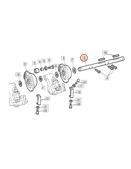 Eje atador empacadora John Deere DC17698
