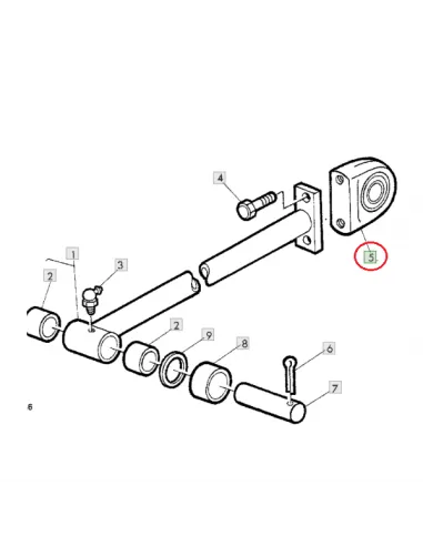 Soporte rodamiento sin rodamiento biela del pistón empacadora John Deere AE33160