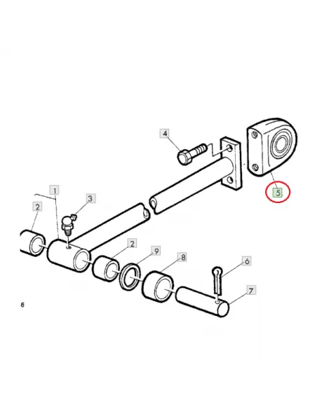 Soporte rodamiento sin rodamiento biela del pistón empacadora John Deere AE33160