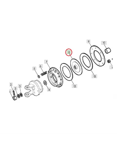 Disco central embrague transmisión empacadora John Deere AE23860