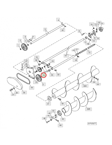 Polea eje sinfín alimentador empacadora John Deere AE27402