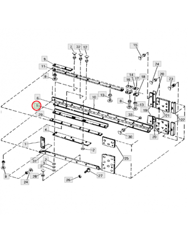 Guía pistón estrecha empacadora John Deere