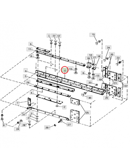 Guía pistón estrecha empacadora John Deere E42276
