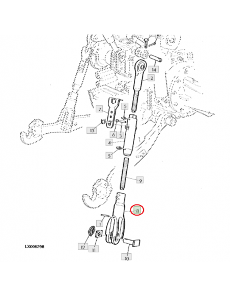 Horquilla tensor vertical John Deere R106414