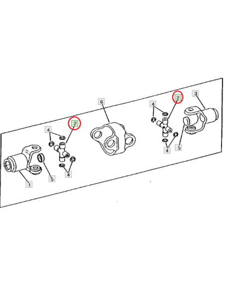 Cruceta transmisión puente delantero John Deere RE65621 