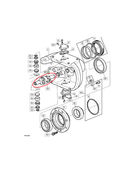 Nudo cardan completo tracción delantera varios modelos John Deere, Ford, Deutz