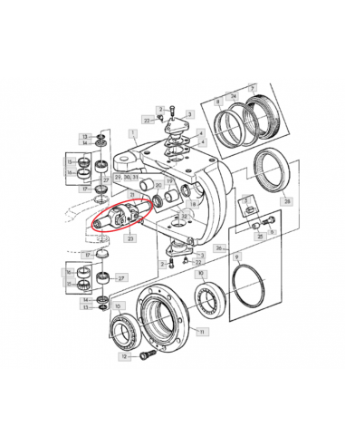 Nudo cardan transmisión completo John Deere Serie 40 y 50 AL63606 