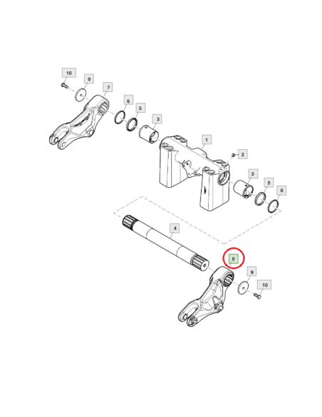 Brazo elevador hidráulico derecho válido John Deere serie 6005, 6030, 7030, 6M, 6RC L169803