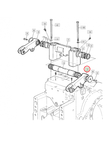 Brazo elevador hidráulico derecho L114582 John Deere serie 6000, 6005, 6010