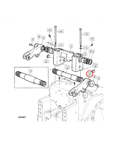 Brazo elevador hidráulico derecho L77719 para John Deere serie 6000, 6005