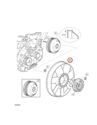 Aspa de ventilador 6 aspas válido John Deere L79028