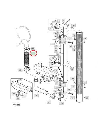 Tubo de escape flexible válido John Deere AL175163