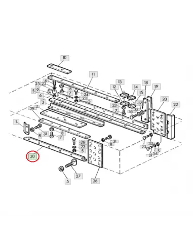 Ángulo guía de pistón 6 agujeros cuadrados empacadora John Deere E44835