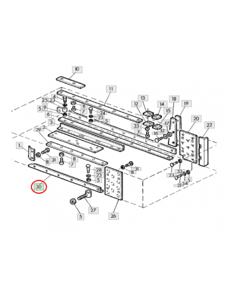 Ángulo guía de pistón 6 agujeros cuadrados empacadora John Deere E44835