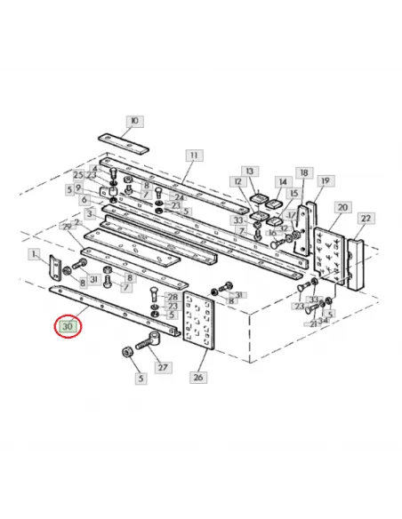 Ángulo guía de pistón 6 agujeros cuadrados empacadora John Deere E44835