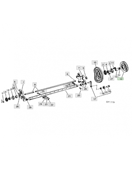 Polea cilindro recogedor empacadora John Deere AE29765