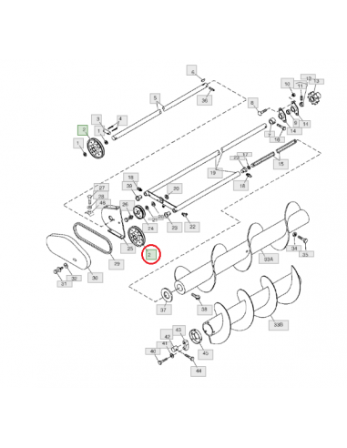 Polea barreno empacadora John Deere