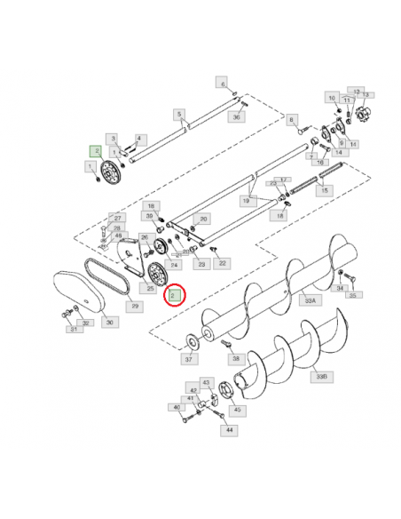 Polea barreno empacadora John Deere
