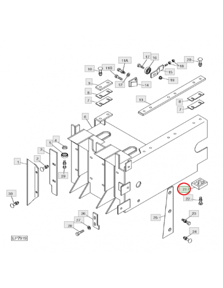 Guía cabeza de embolo empacadora John Deere E39092